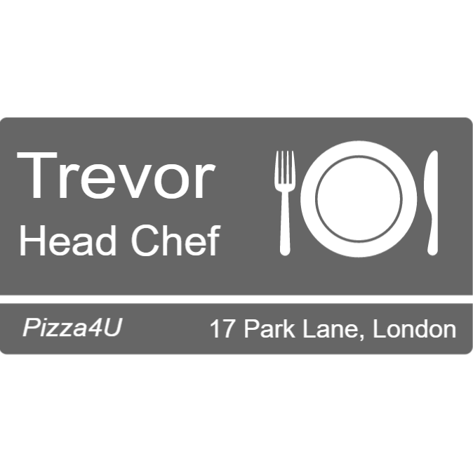 Laser cut and engraved name badge made on grey plastic with white letters