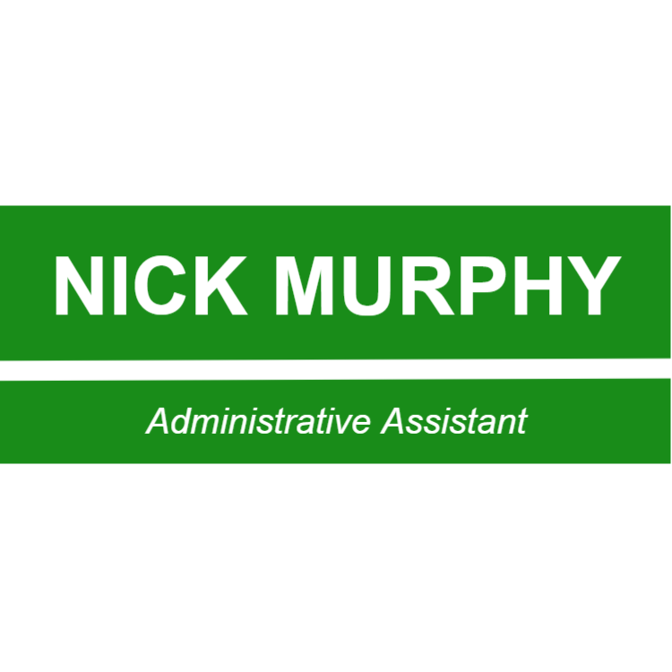 Laser engraved green name badge