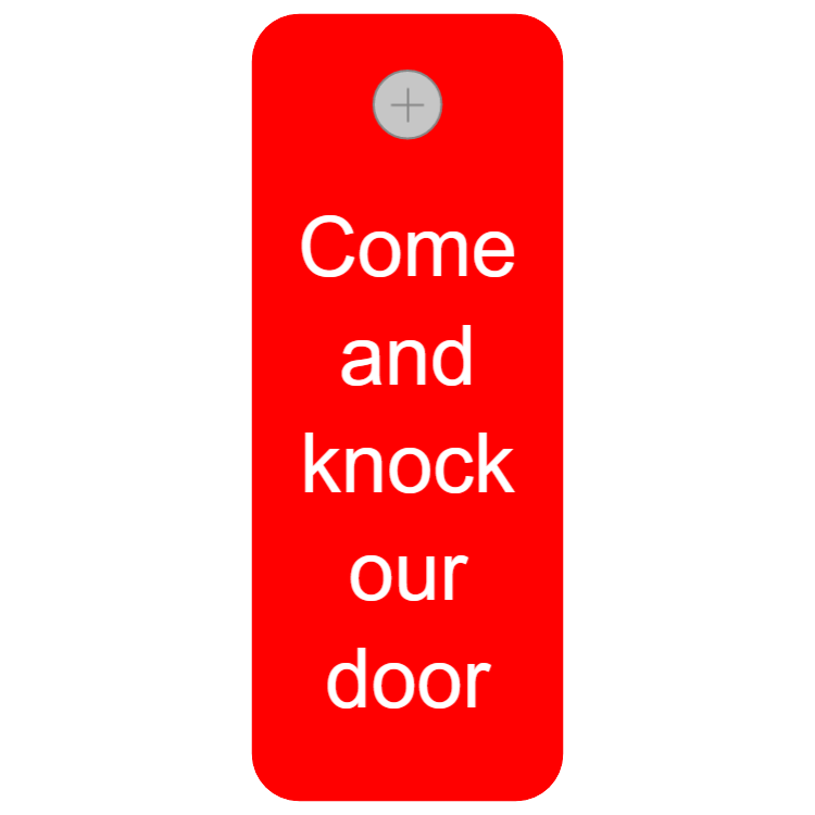 Door key tag - come and knock our door