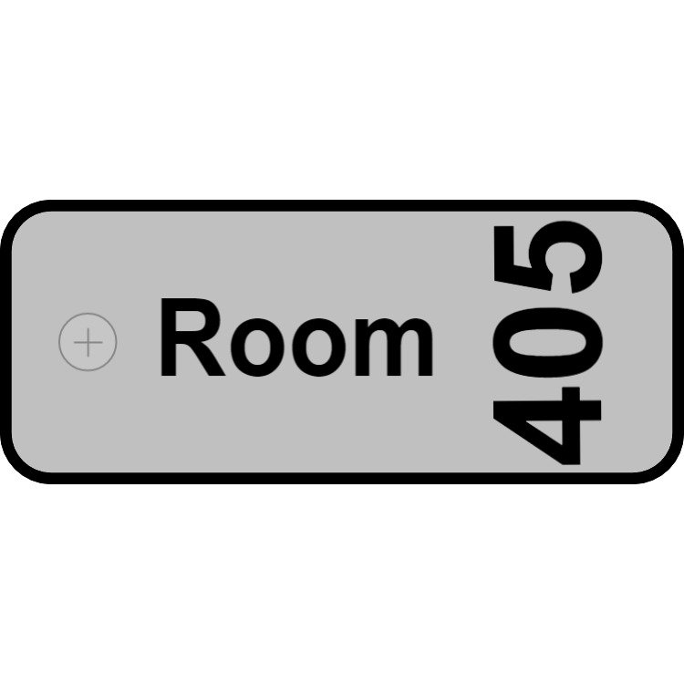 Door key tag - silver tag with room number