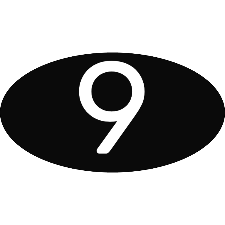 Black and white, round door number