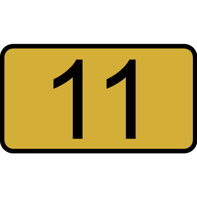 Door number plaque - gold color plastic