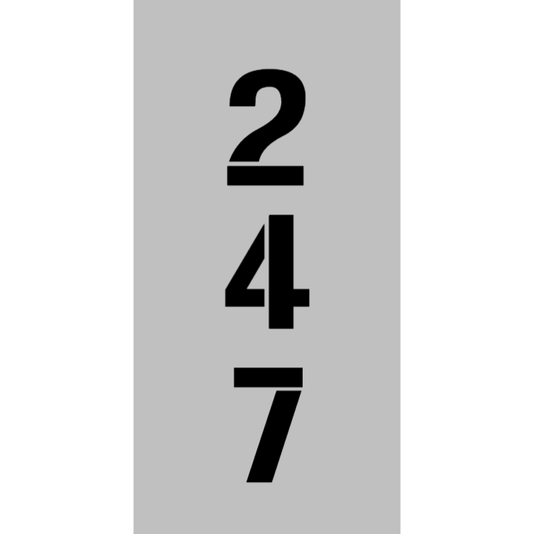 Silver rectangular door number