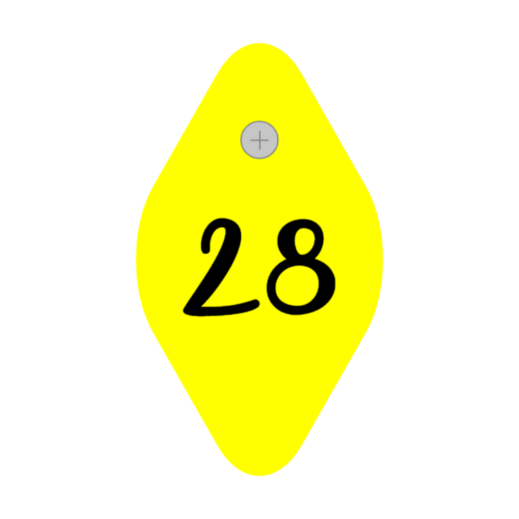 Yellow room key tag