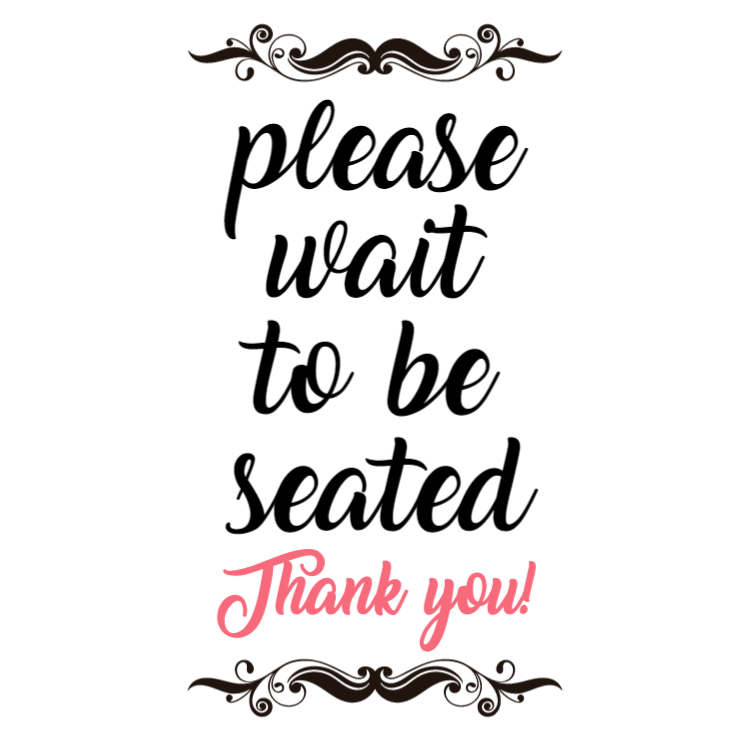 Bitte warten Sie sitzende Zeichen zu sein (danke)