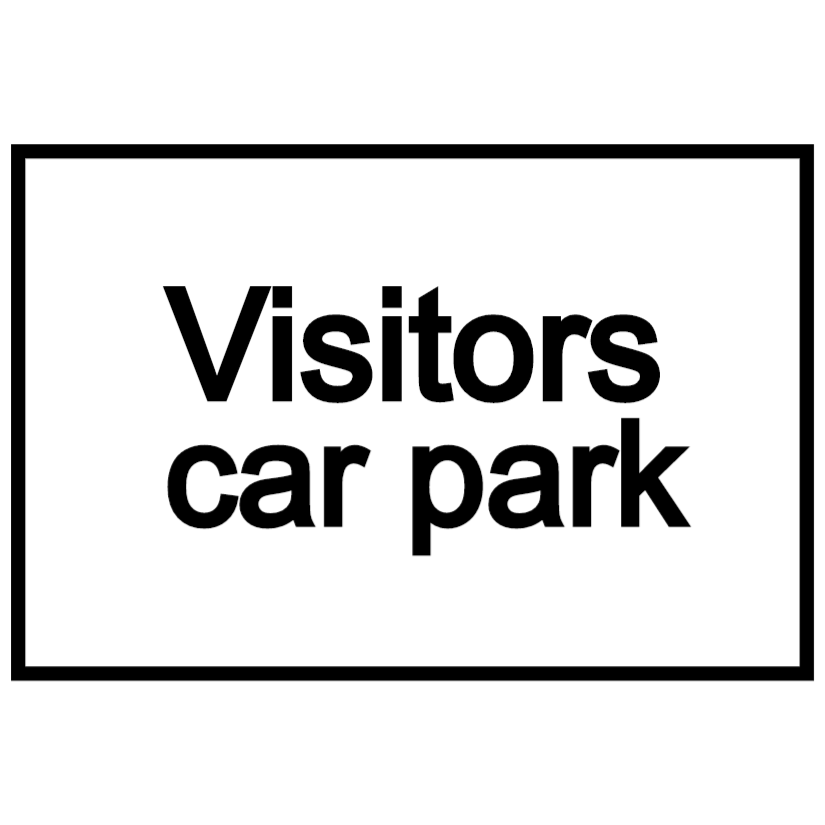Besucher Parkplatz - weißes Schild