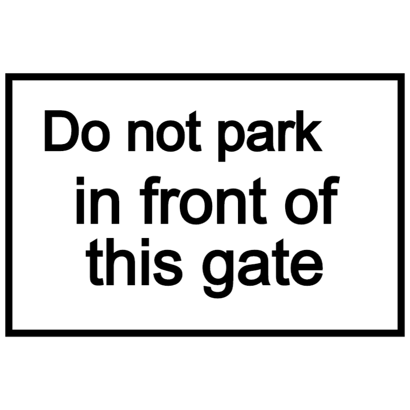 Parken Sie nicht dieses Zeichen vor - weißes Schild