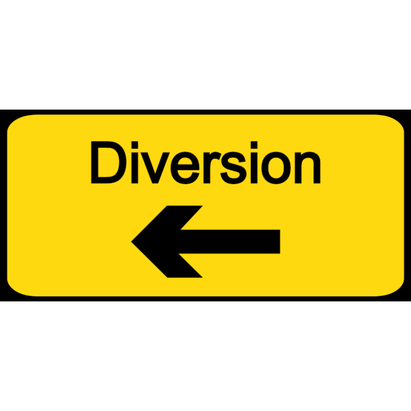 Diversion - traffic sign