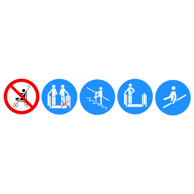 Escalator Sicherheit - Aufkleber