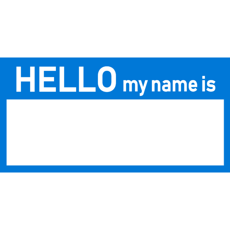 Blue name badge
