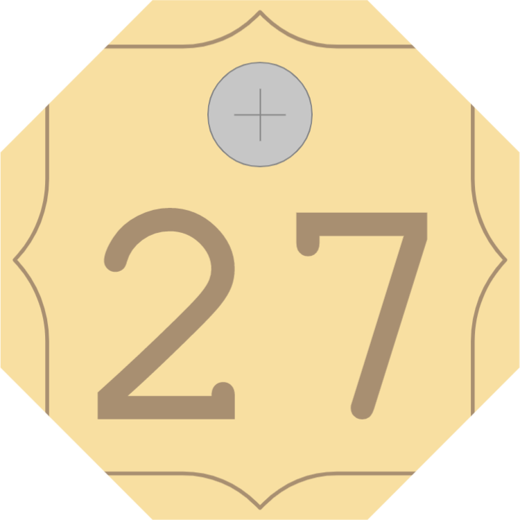Wooden cloakroom tag