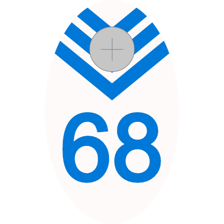 Weißes und blaues Garderobenschild