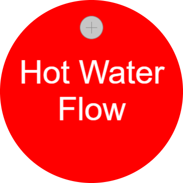 Heizwasser - rot rund tag
