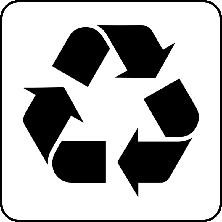 Schwarz-Weiß-Recycling-Aufkleber