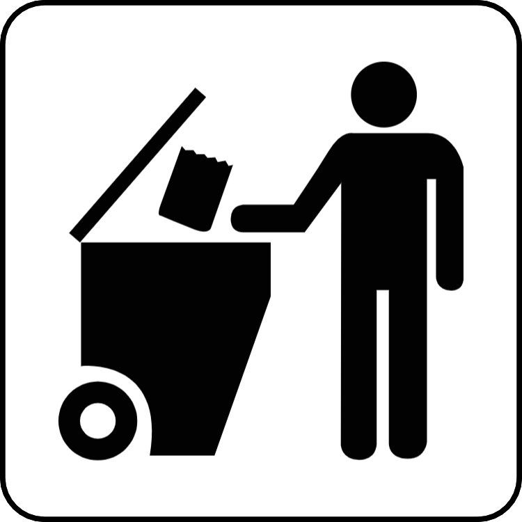 Schwarz-Weiß-Abfall-Aufkleber