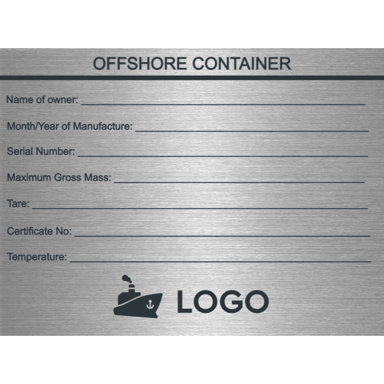 Offschore container plaque