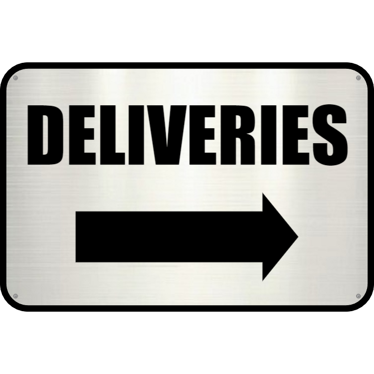 Deliveries sign - Aluminium sign