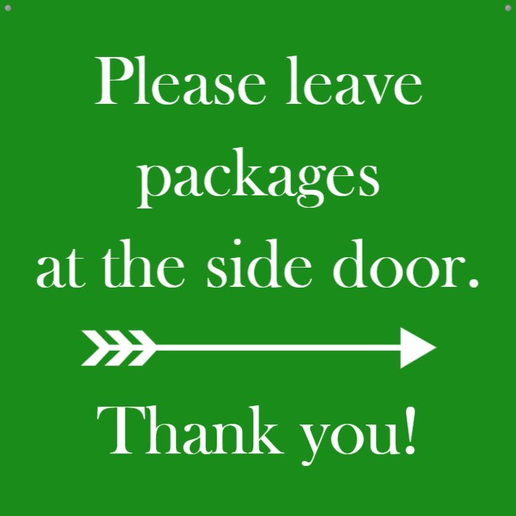 Please leave package sign - green