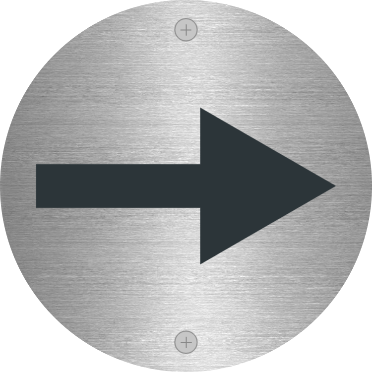 Arrow (right) - Stainless steel sign
