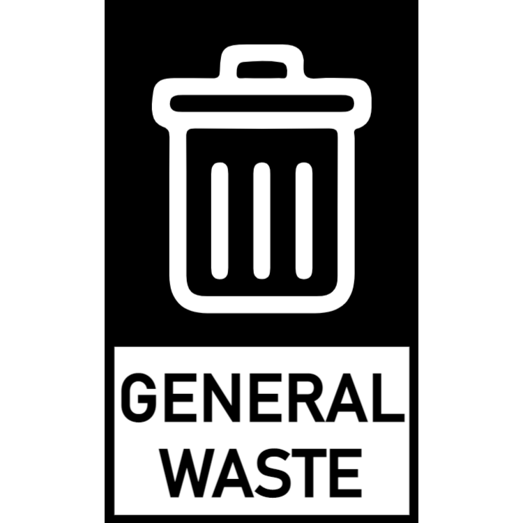 Black general waste sticker
