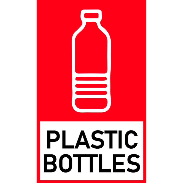 Red plastic bottles sticker