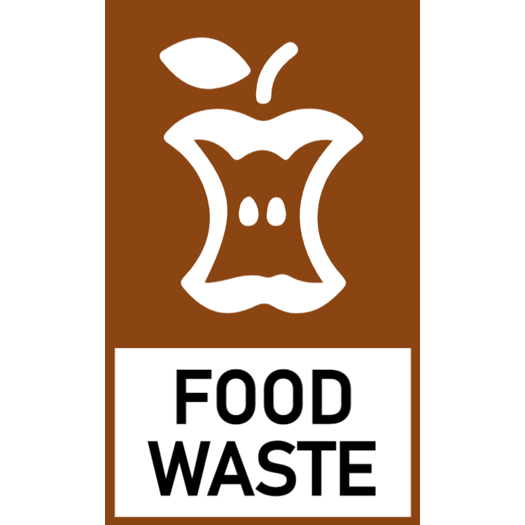 Brown food waste sticker