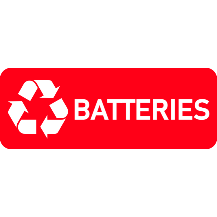 Red batteries landscape sticker