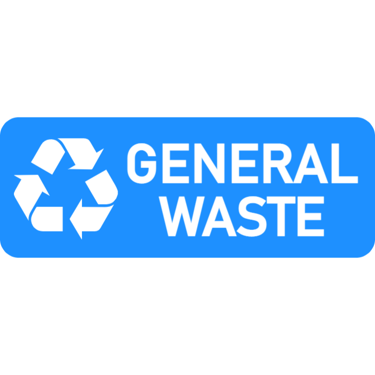 Light blue general waste landscape sticker