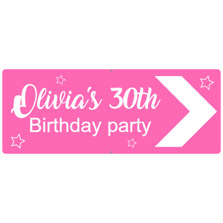 Pink engraved birthday sign