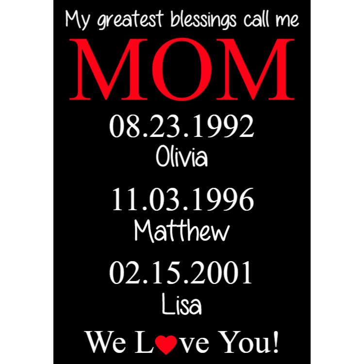 My greatest blessings call me Mom