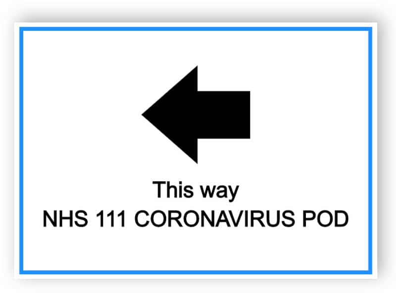This way NHS 111 coronavirus pod