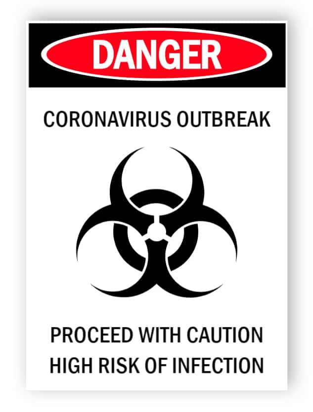 Danger - coronavirus outbreak - sticker