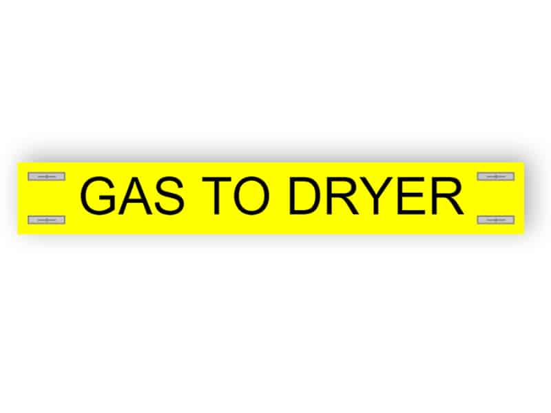 Gas to dryer - gas pipe marking