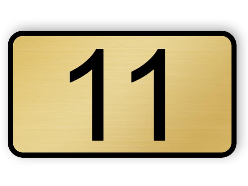 Door number plaque - gold color plastic