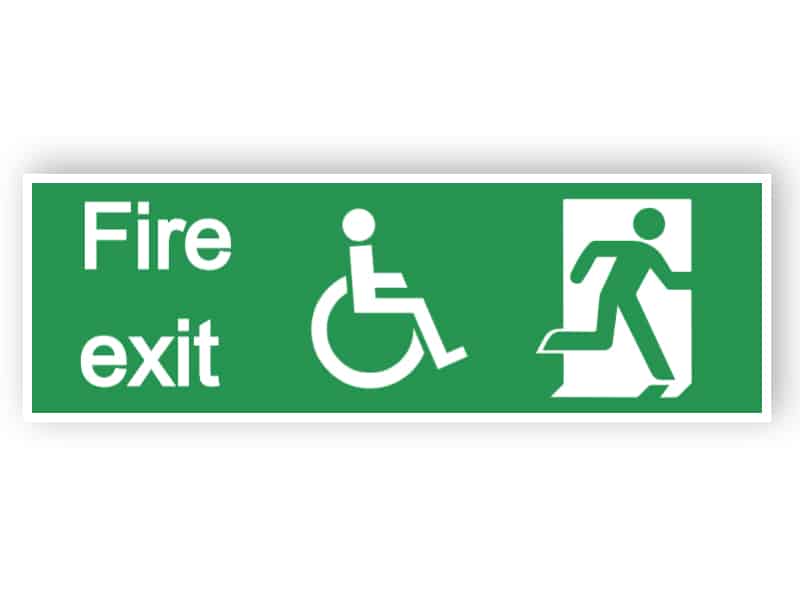 Fire exit sign - with disabled access