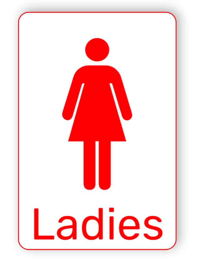 Red toilet sign - Ladies