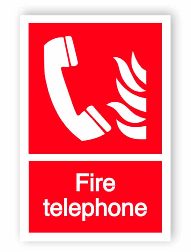 Fire telephone sign