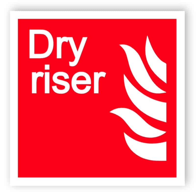 Dry riser sign