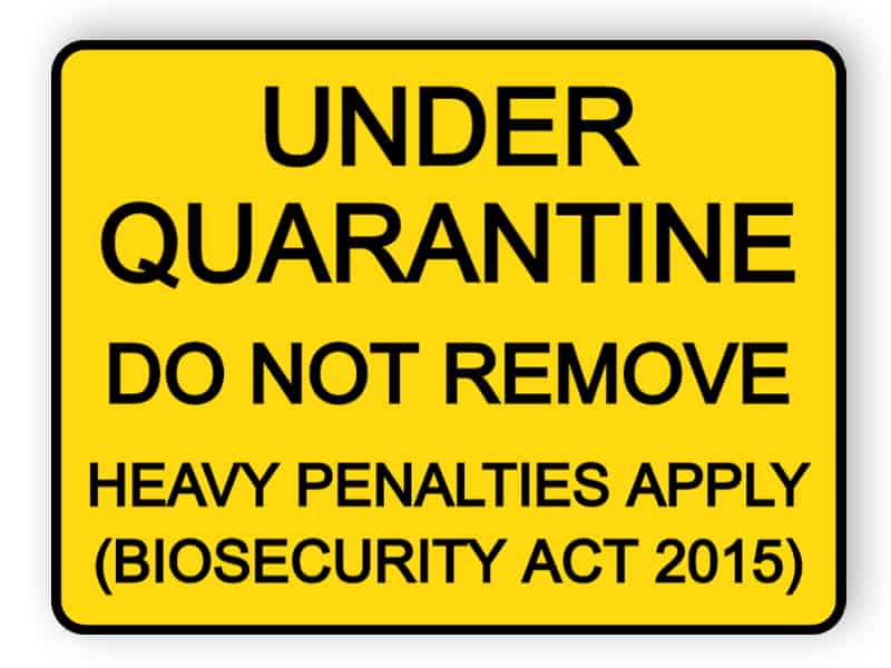 Under quarantine - do not remove - sticker