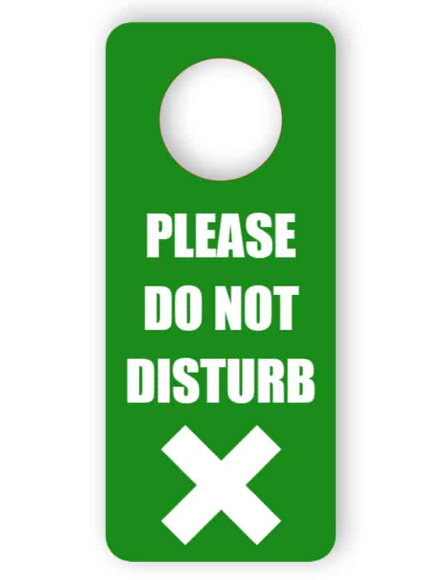 Do not disturb - green door hanger