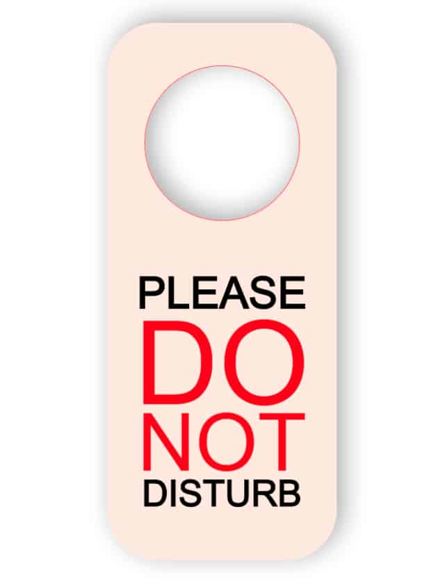 Do not disturb - printed plastic - door hanger