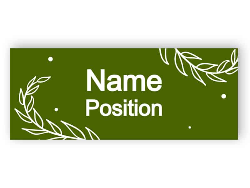 Sage green name tag