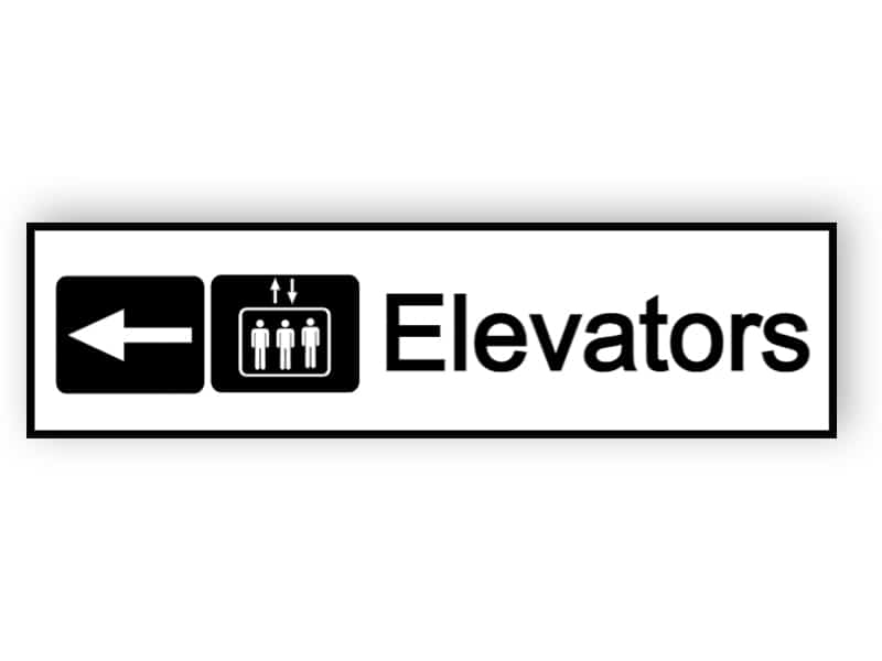 Aluminium elevators sign