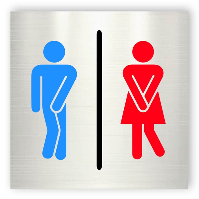 Aluminium toilet sign