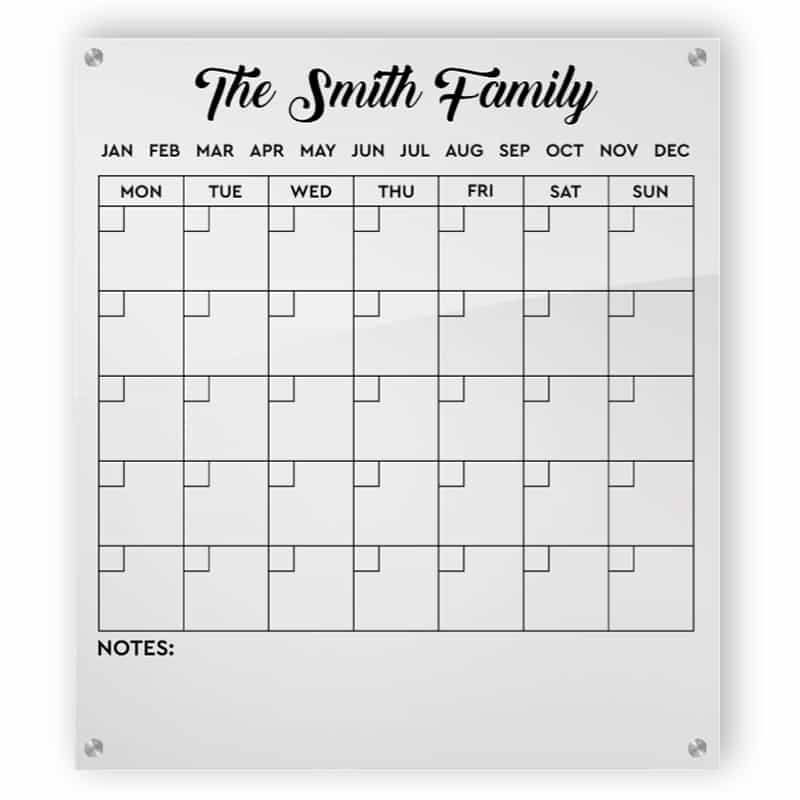 Personalized Acrylic Calendar