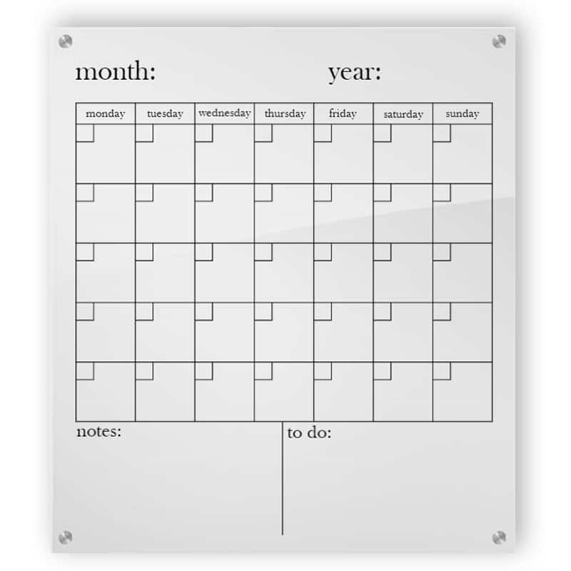 Acrylic Calendar