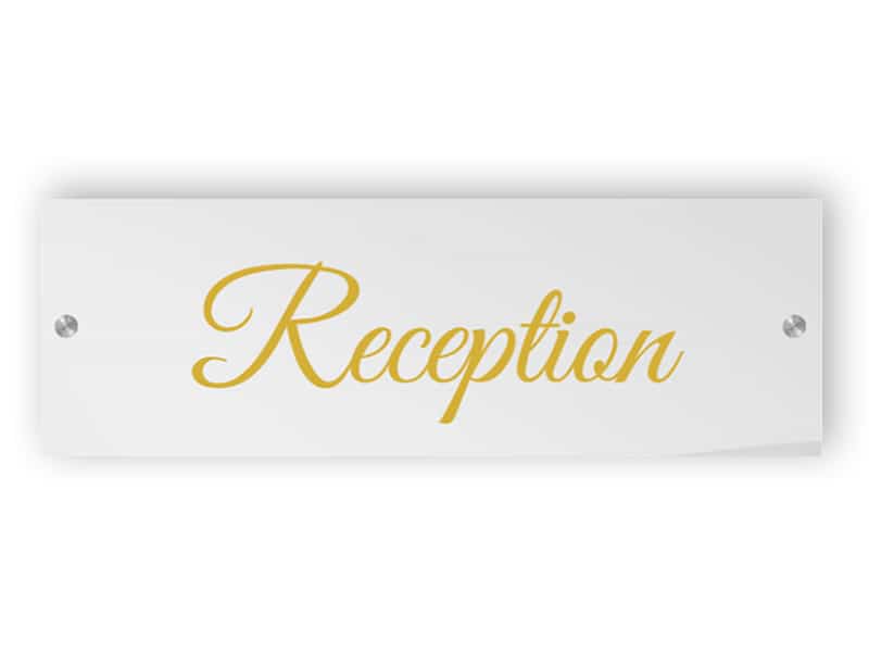 Reception - acrylic sign