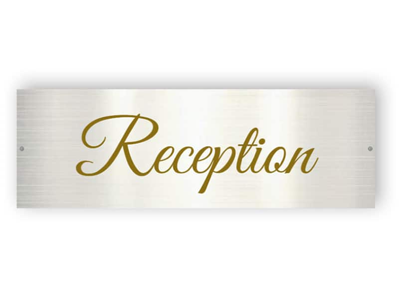 Reception - Aluminium sign