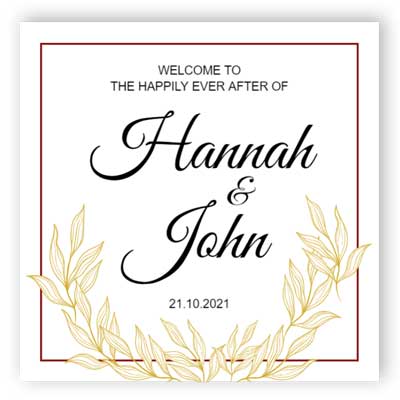 Printed wedding welcome sign