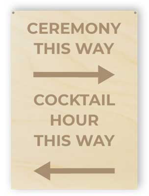 Directional wedding sign